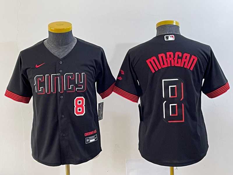 Youth Cincinnati Reds #8 Joe Morgan Number Black 2023 City Connect Cool Base Stitched Jersey,We sell and wholesale Youth Cincinnati Reds #8 Joe Morgan Number Black 2023 City Connect Cool Base Stitched Jersey on line form chian!